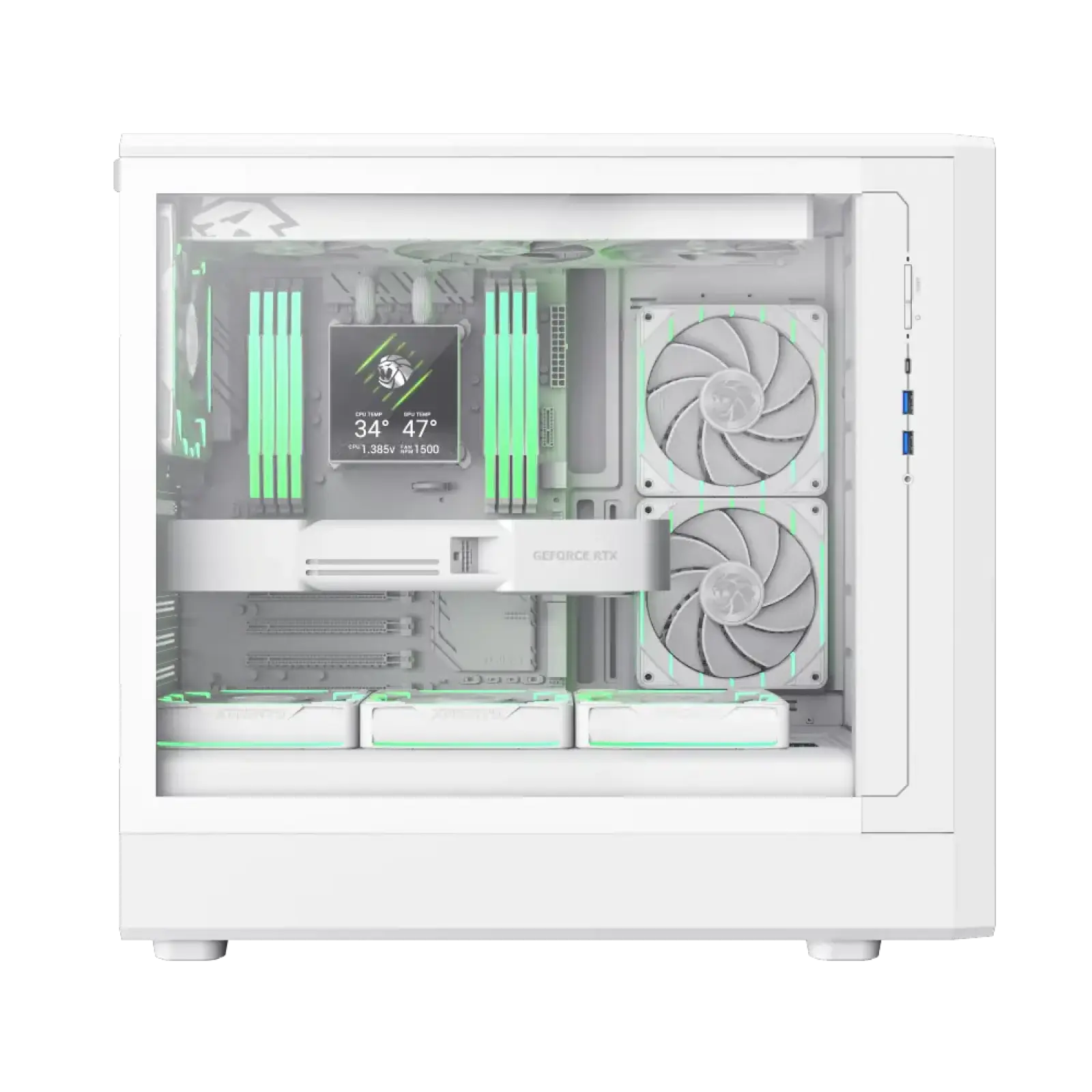 Корпус GAMEMAX комп'ютерний Midi Tower без блока живлення ATX, M-ATX,ITX, Tempered Glass,Mesh,USB3.2x2,Type CLAW 460 WW UA