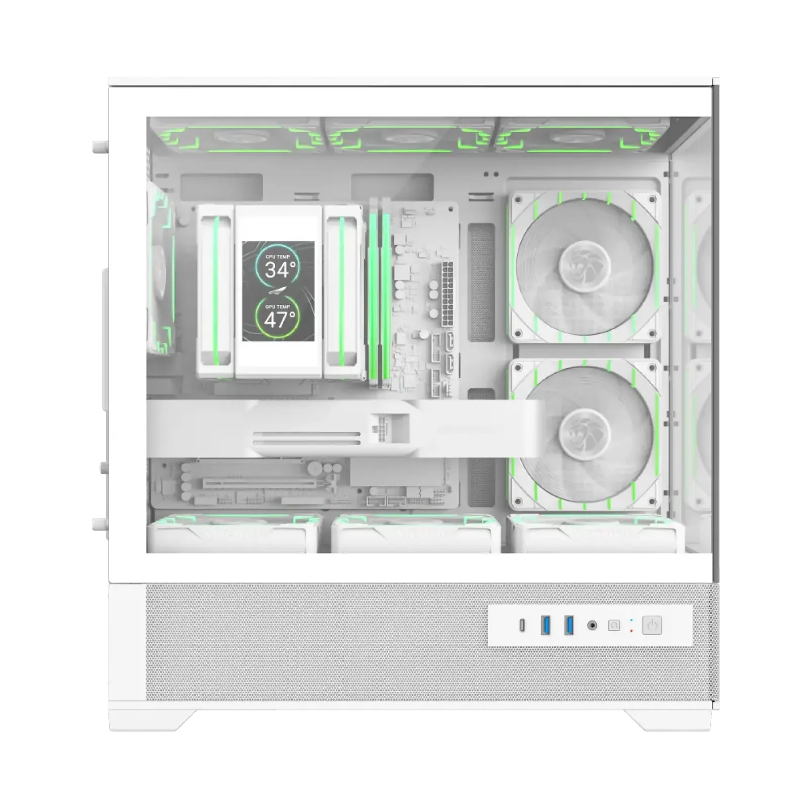 Корпус GAMEMAX комп'ютерний Mini Tower без блока живлення M-ATX,ITX, Tempered Glass,USB3.2x2,Type-C, Combo VISTA 2 MW UA