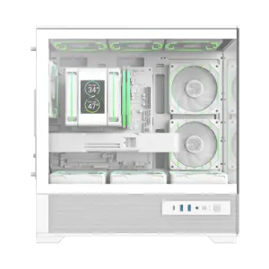 Корпус GAMEMAX комп'ютерний Mini Tower без блока живлення M-ATX,ITX, Tempered Glass,USB3.2x2,Type-C, Combo VISTA 2 MW UA