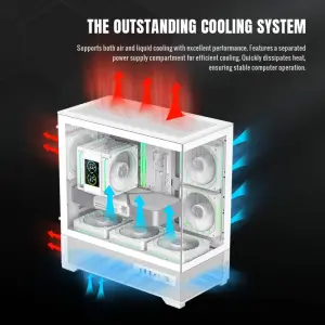 Корпус GAMEMAX комп'ютерний Mini Tower без блока живлення M-ATX,ITX, Tempered Glass,USB3.2x2,Type-C, Combo VISTA 2 MW UA