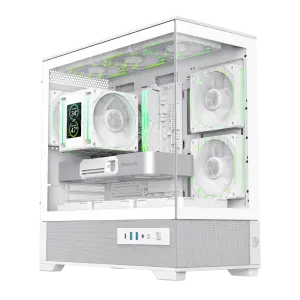 Корпус GAMEMAX комп'ютерний Mini Tower без блока живлення M-ATX,ITX, Tempered Glass,USB3.2x2,Type-C, Combo VISTA 2 MW UA