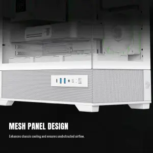 Корпус GAMEMAX комп'ютерний Mini Tower без блока живлення M-ATX,ITX, Tempered Glass,USB3.2x2,Type-C, Combo VISTA 2 MW UA