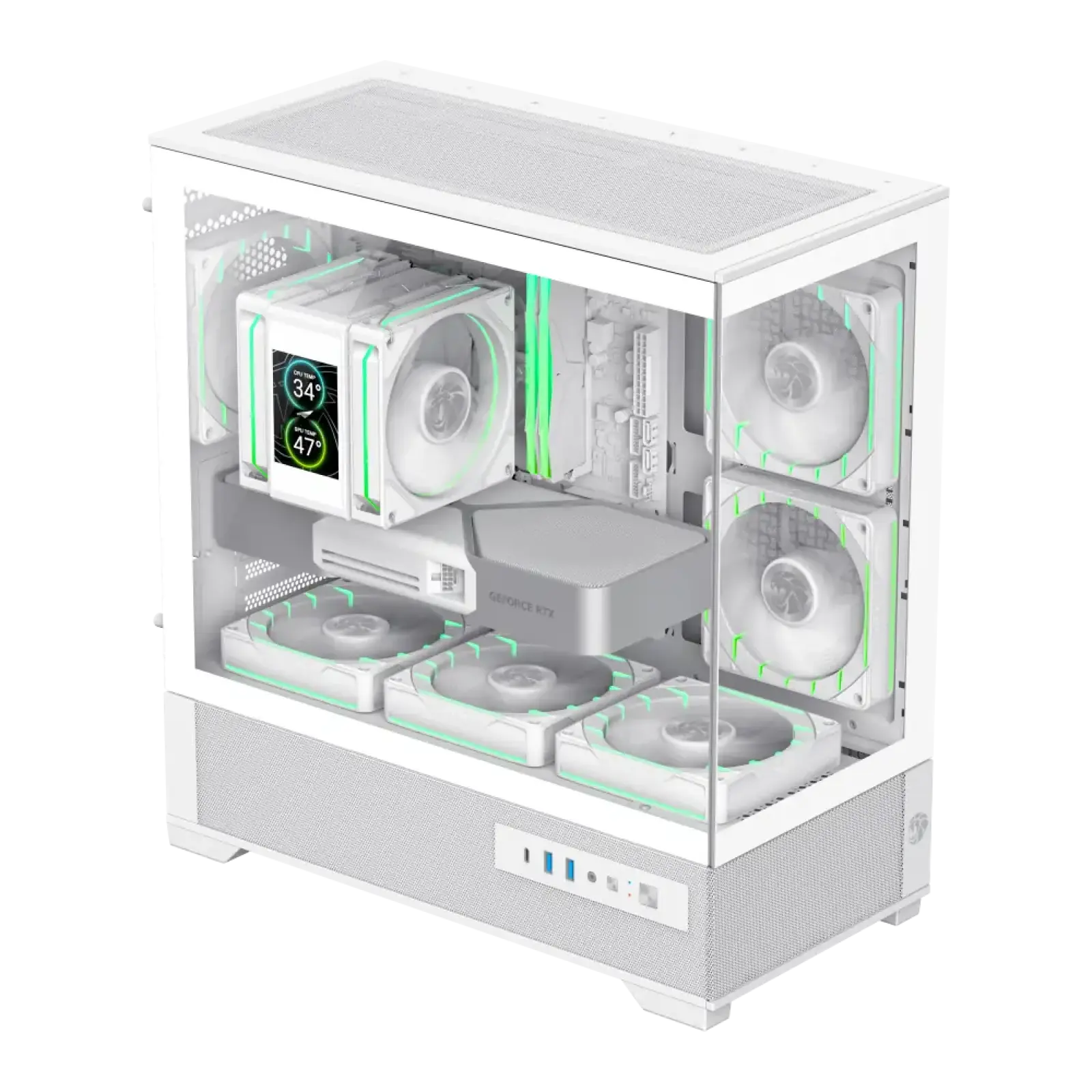 Корпус GAMEMAX комп'ютерний Mini Tower без блока живлення M-ATX,ITX, Tempered Glass,USB3.2x2,Type-C, Combo VISTA 2 MW UA