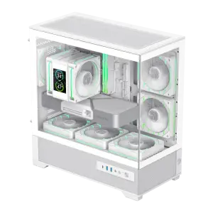 Корпус GAMEMAX комп'ютерний Mini Tower без блока живлення M-ATX,ITX, Tempered Glass,USB3.2x2,Type-C, Combo VISTA 2 MW UA