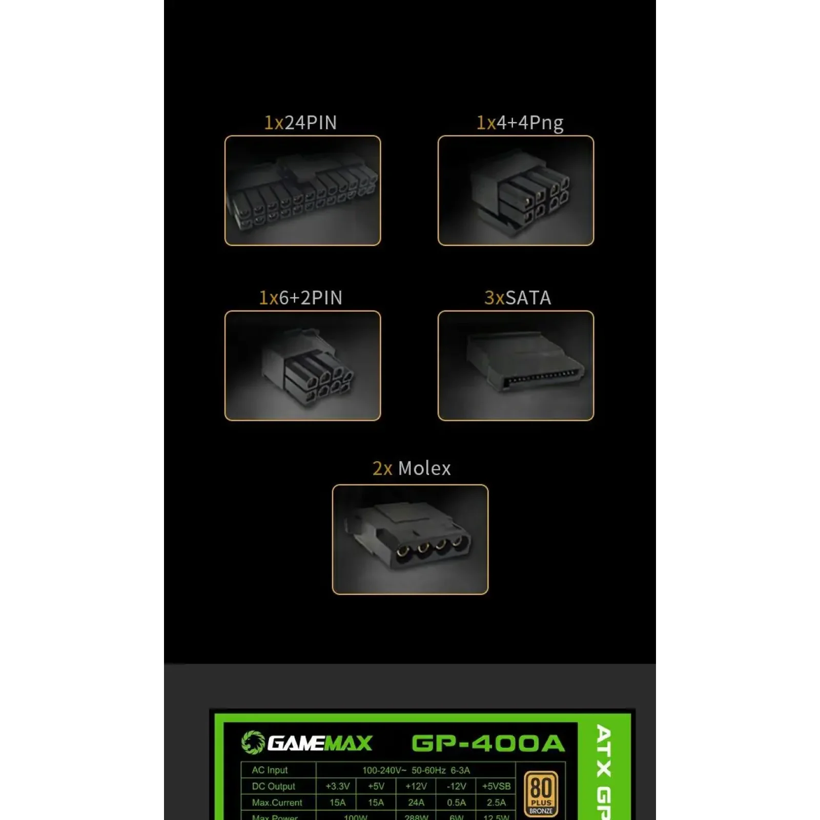 Блок живлення GameMax GP-400A UA