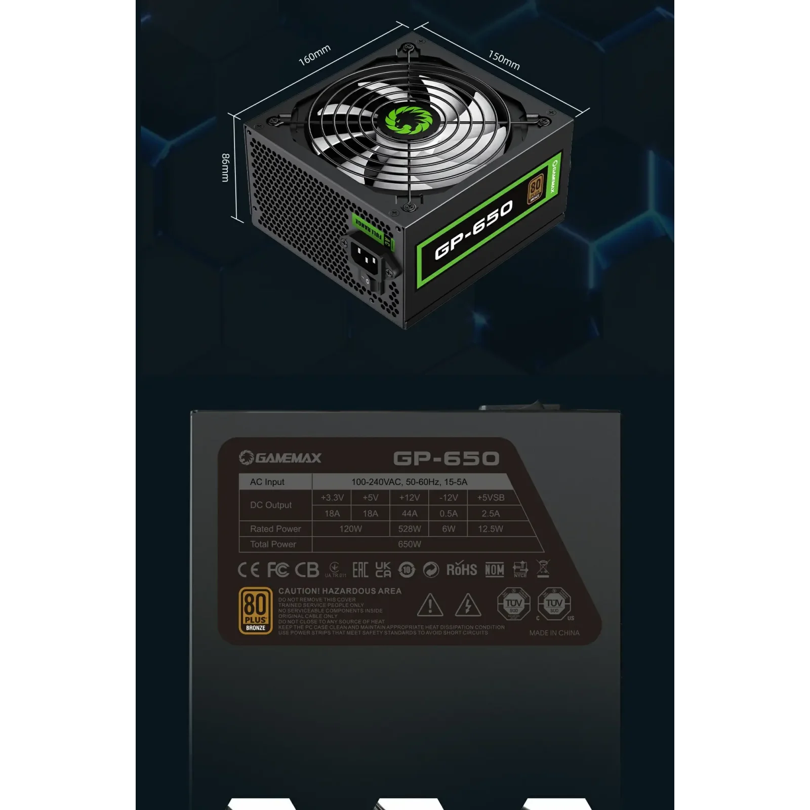 Блок живлення GAMEMAX GP-650 UA
