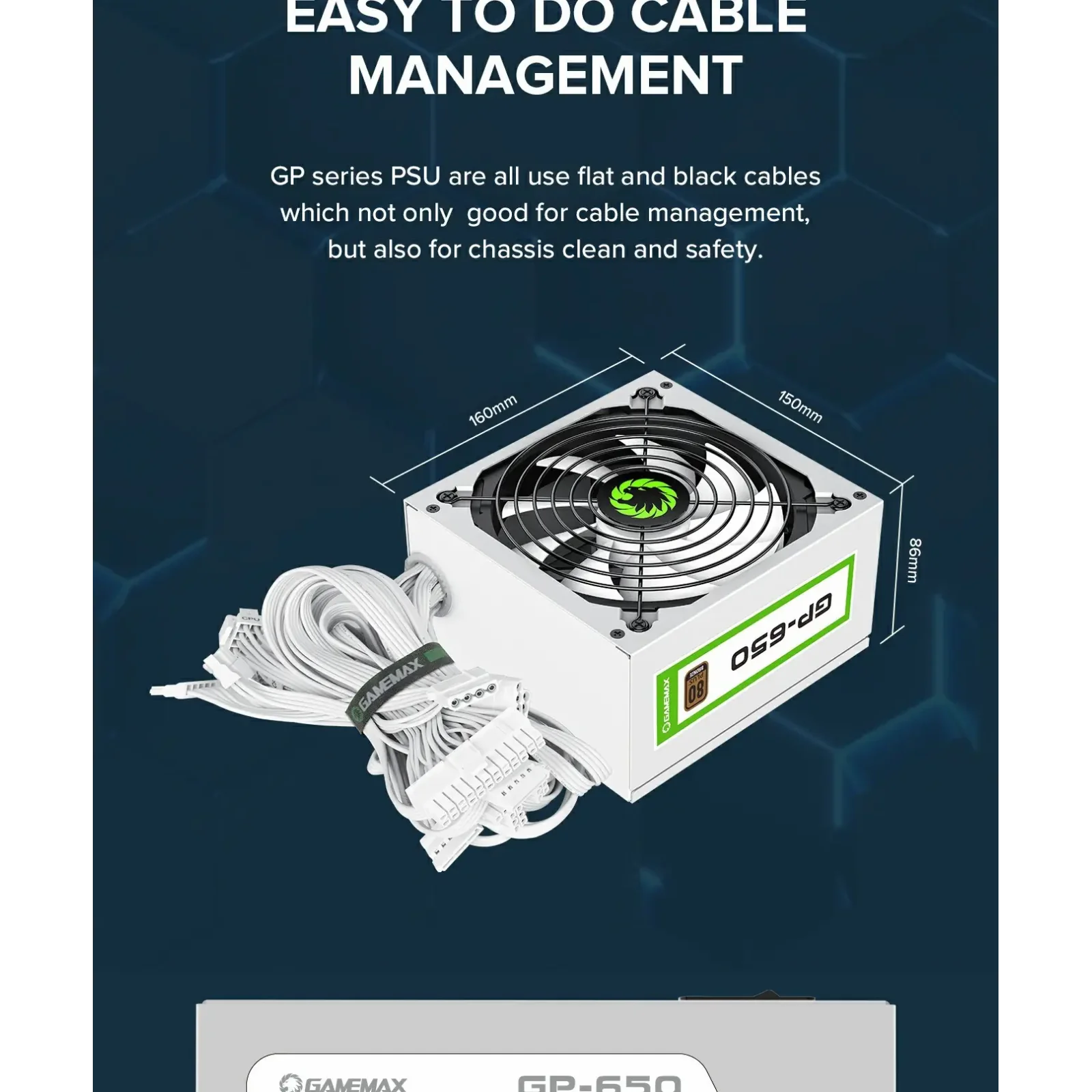 Блок живлення GAMEMAX GP-650-White UA