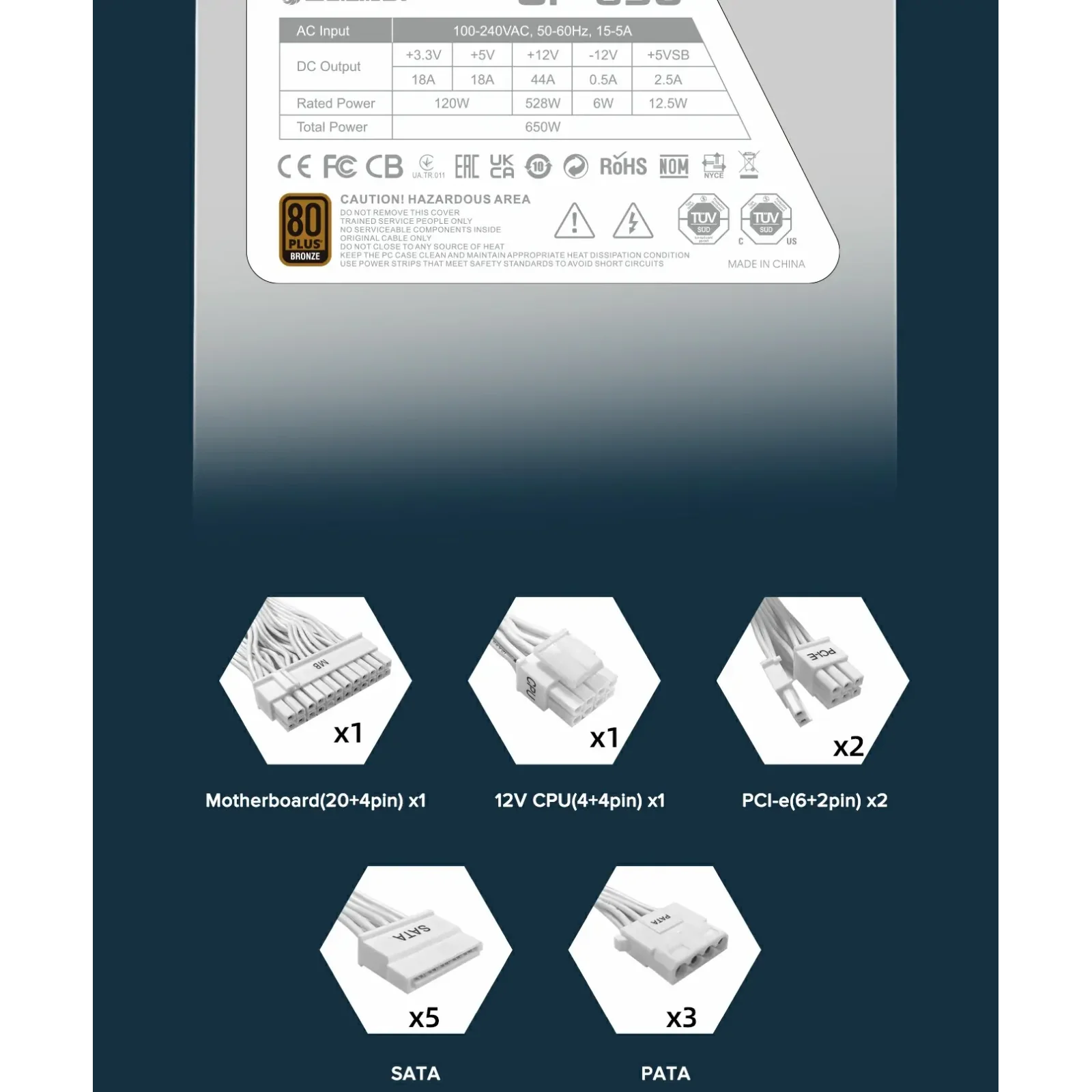 Блок живлення GAMEMAX GP-650-White UA