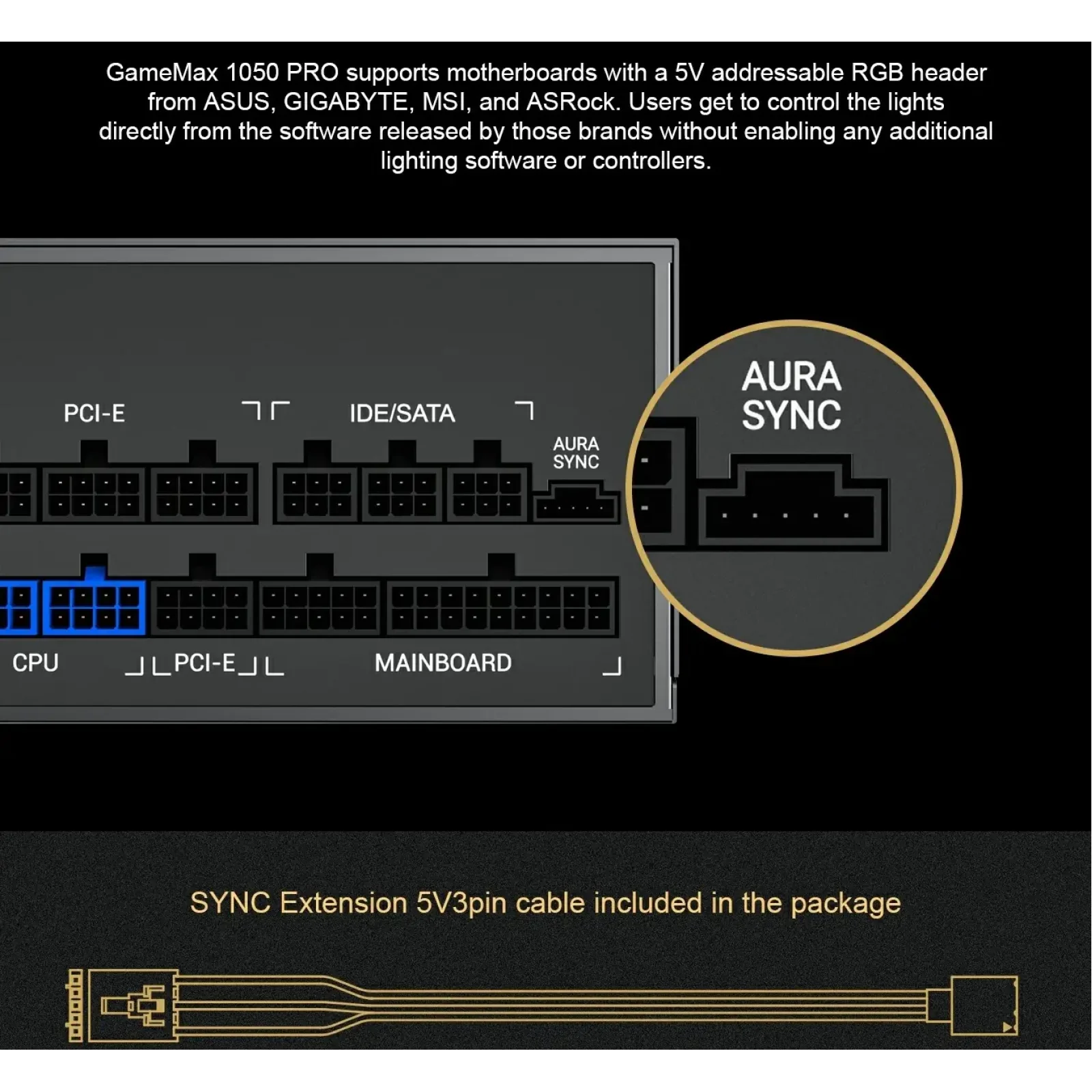 Блок живлення GameMax RGB-1050 PRO UA