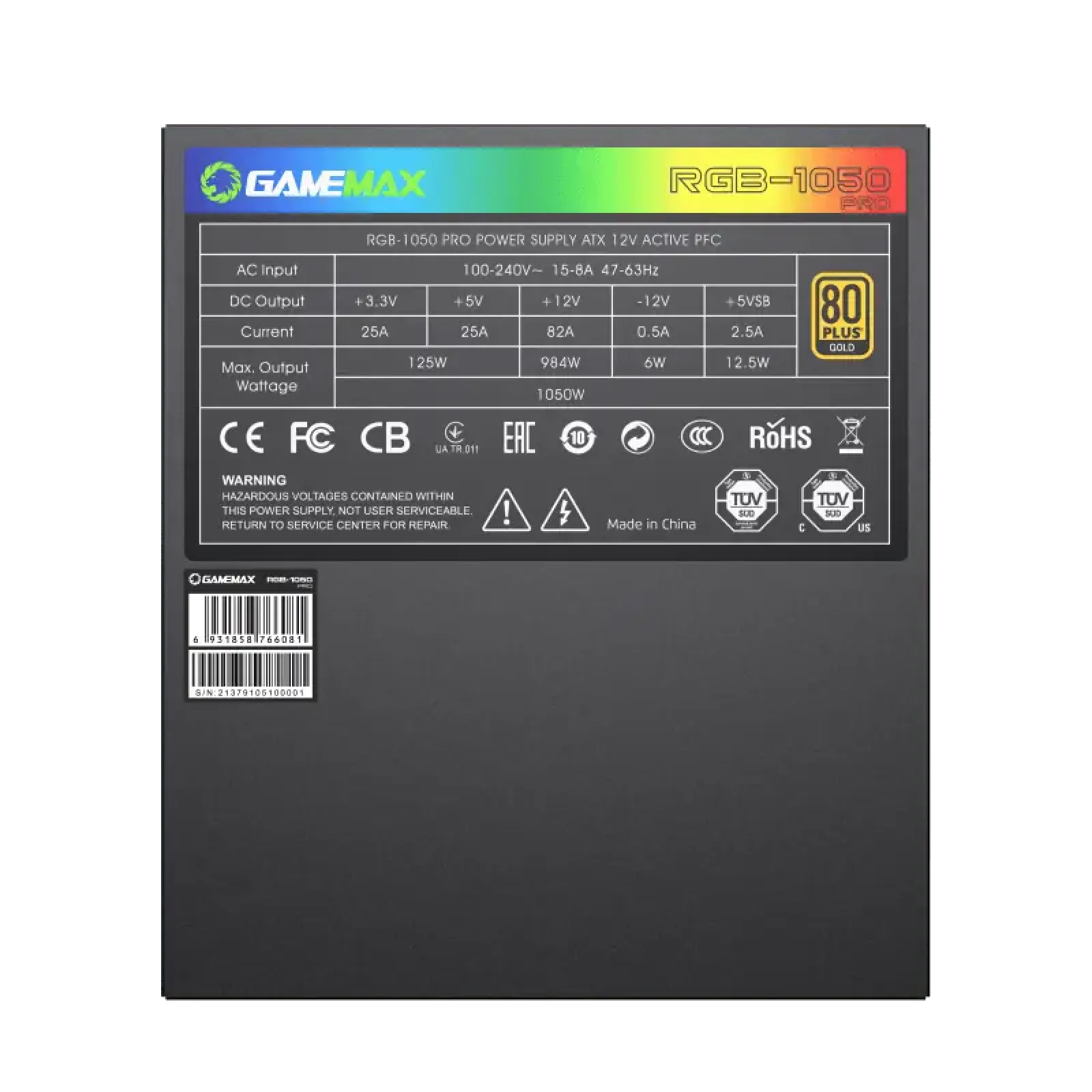 Блок живлення GameMax RGB-1050 PRO UA