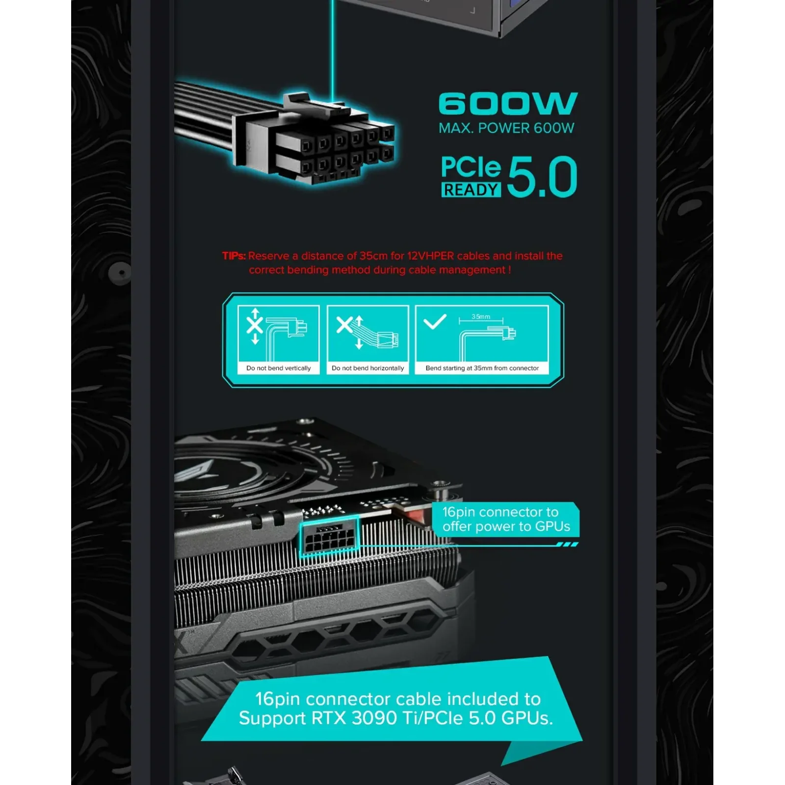 Блок живлення GameMax RGB-1300 (ATX3.1 PCIe5.1) UA