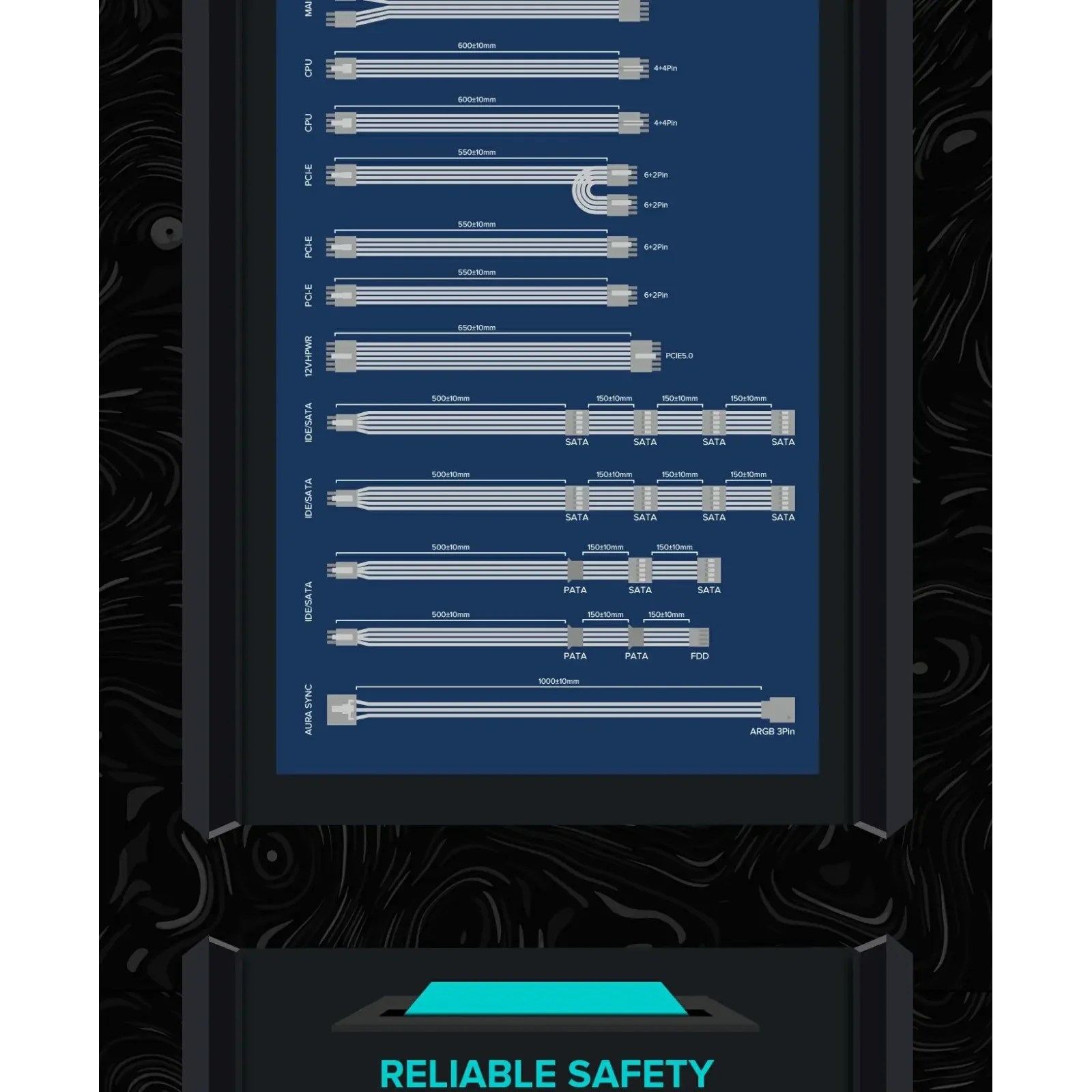 Блок живлення GameMax RGB-1300 (ATX3.1 PCIe5.1) UA