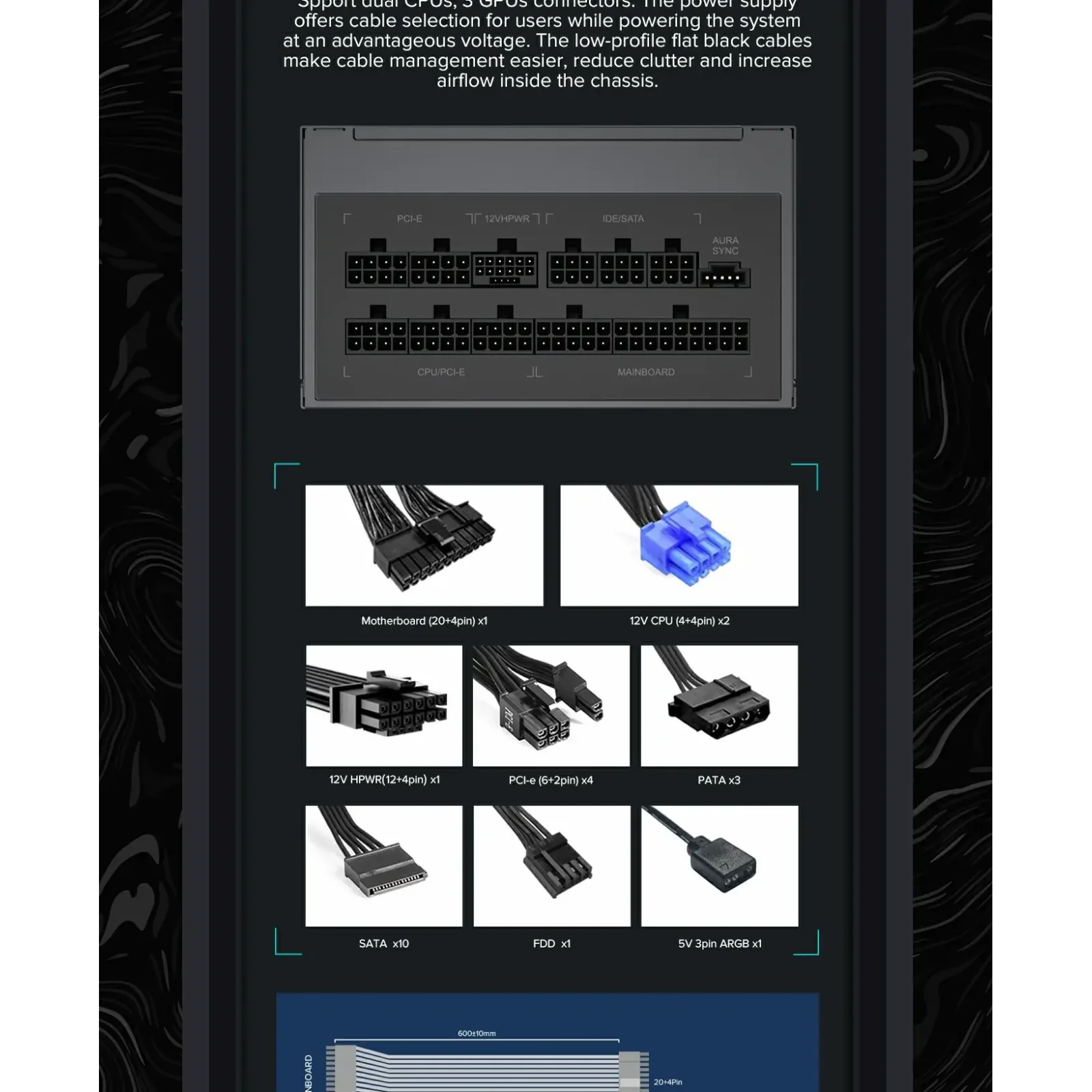 Блок живлення GameMax RGB-1300 (ATX3.1 PCIe5.1) UA