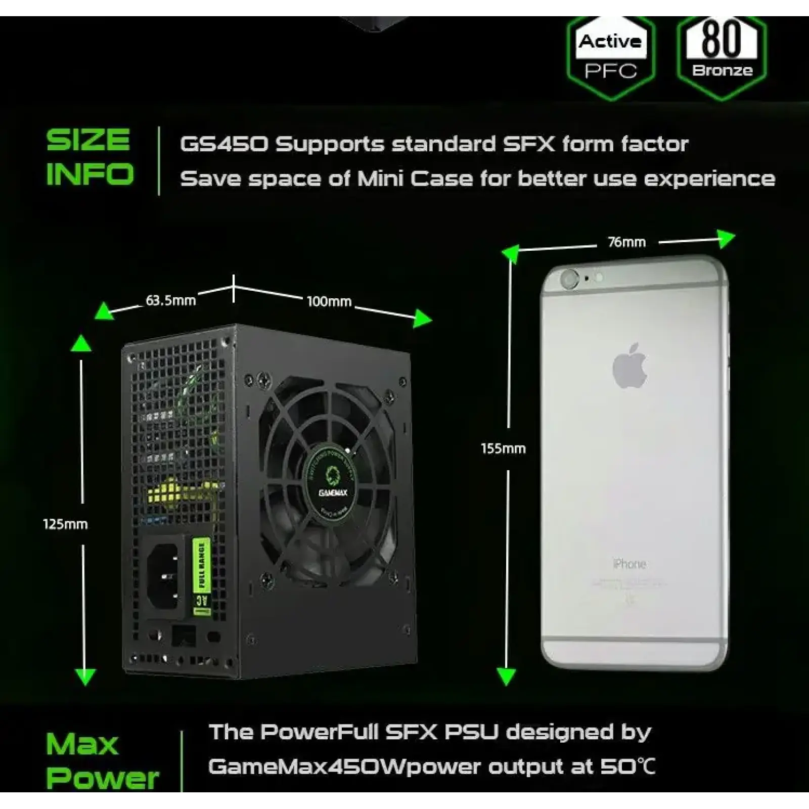 Блок питания GameMax 450W GS-450 UA