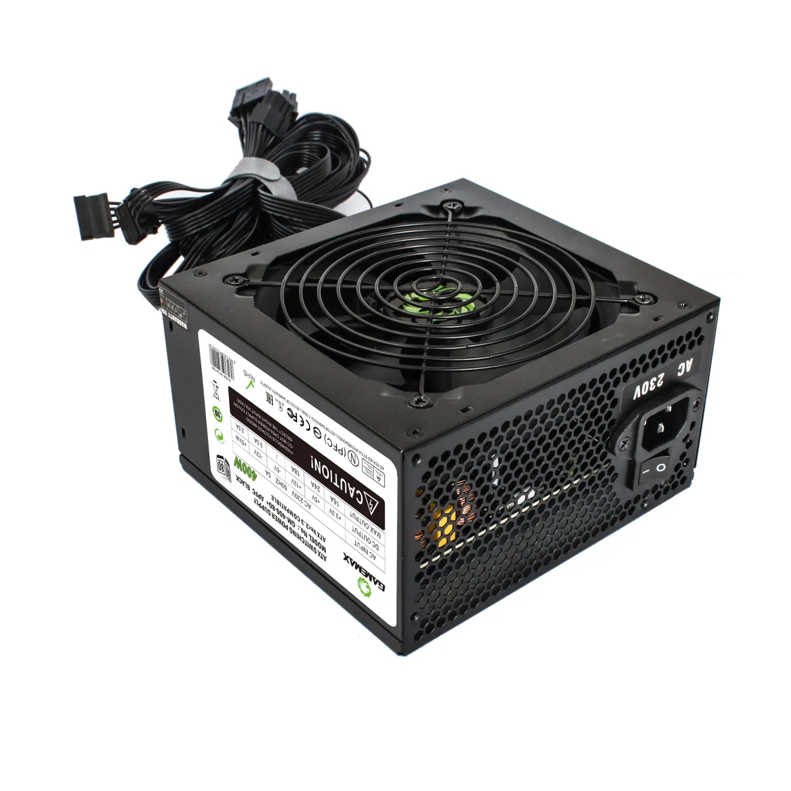 Блок живлення GameMax GM-400-80+APFC Black UA