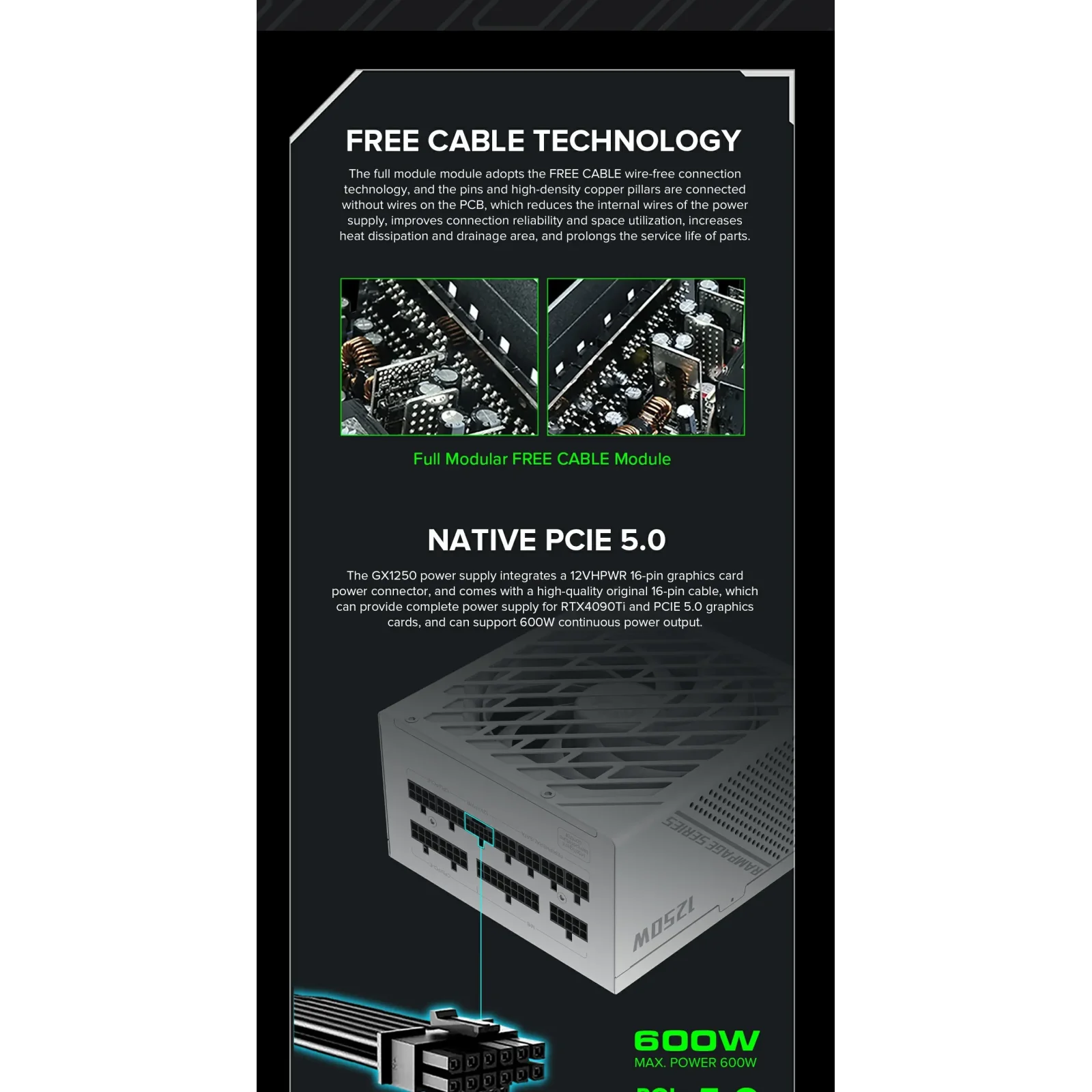 Блок живлення GameMax PRO WT (ATX3.0PCIe5.0) UA