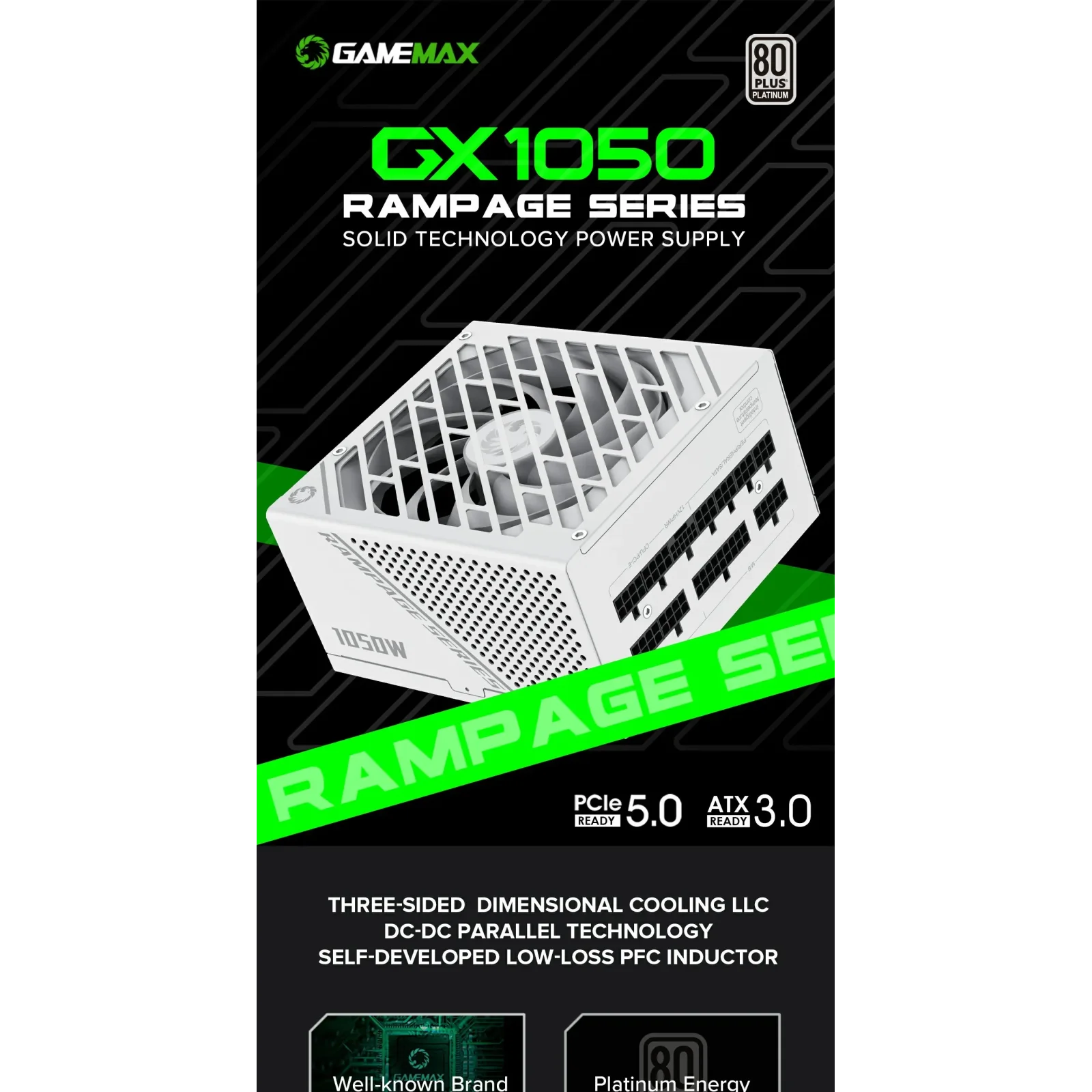 Блок живлення GameMax GX-1050 PRO WT (ATX3.0PCIe5.0) UA