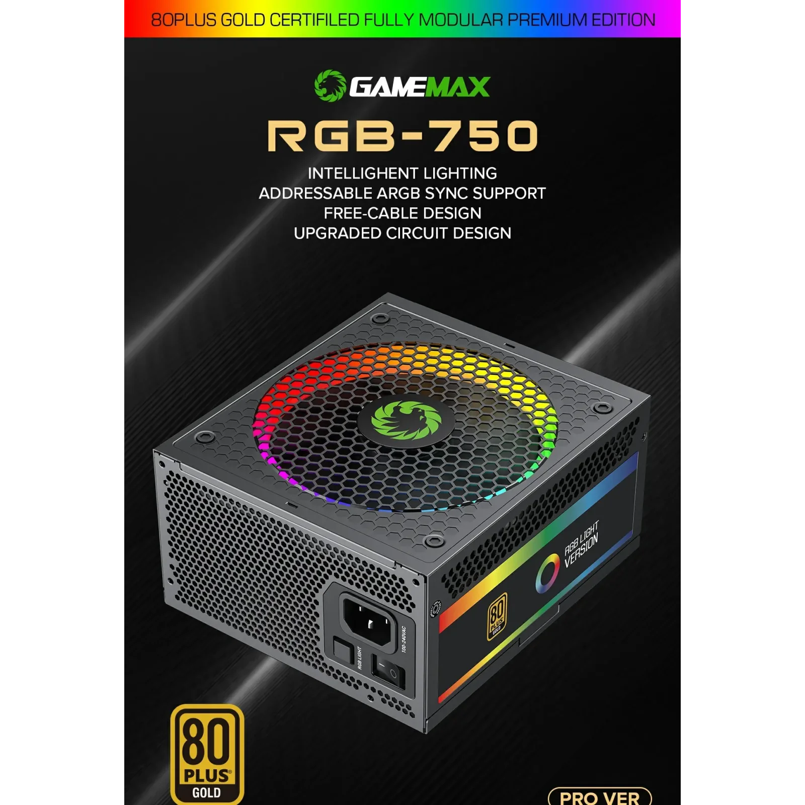 Блок живлення GameMax RGB-750 PRO UA