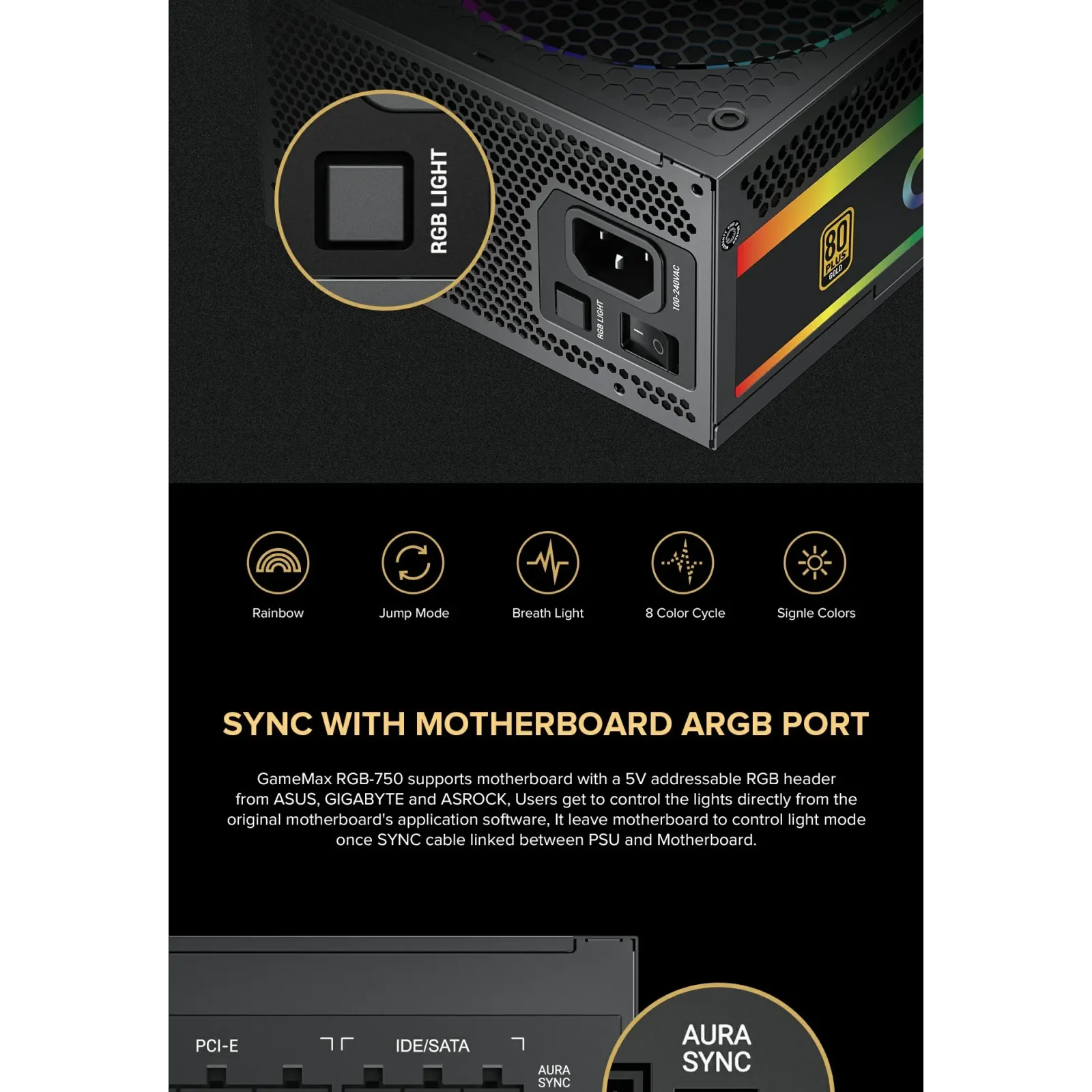 Блок живлення GameMax RGB-750 PRO UA