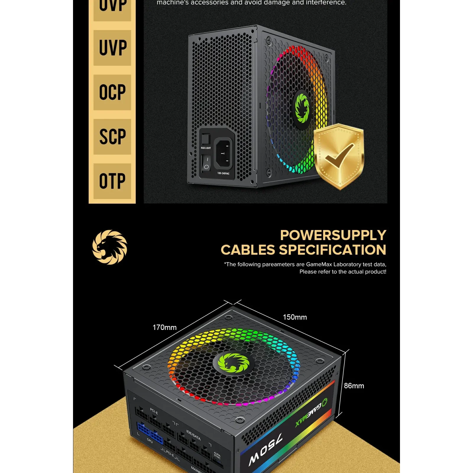 Блок живлення GameMax RGB-750 PRO UA