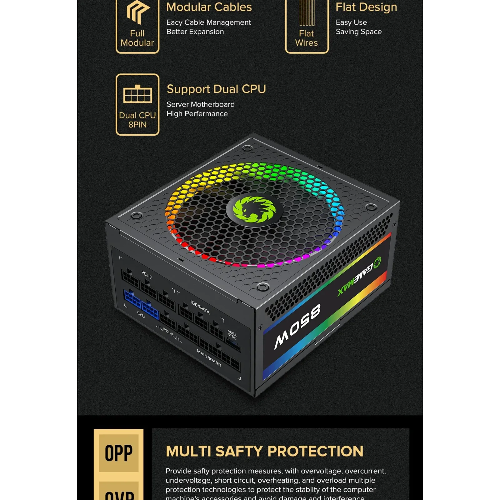 Блок питания GAMEMAX RGB850 PRO UA