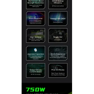 Блок питания GameMaxGX-750 PRO WH (ATX3.0 PCIe5.0) UA