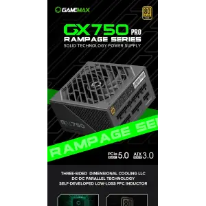 Блок живлення GAMEMAX GX-750 PRO BK (ATX3.0 PCIe5.0) UA