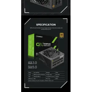 Блок живлення GAMEMAX GX-750 PRO BK (ATX3.0 PCIe5.0) UA