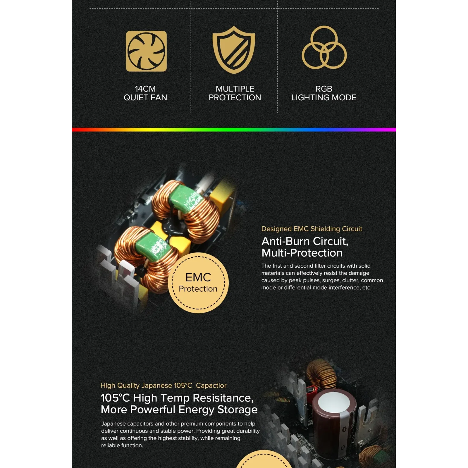 Блок питания GameMax RGB850 PRO WH UA