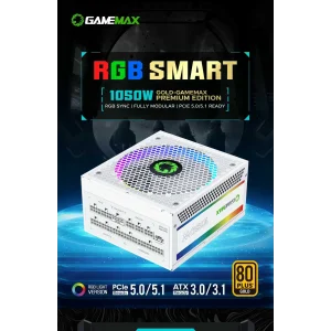 Блок питания GameMax RGB1050 PRO WH (ATX3.1PCIe5.1) UA