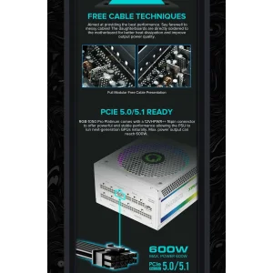 Блок питания GameMax RGB1050 PRO WH (ATX3.1PCIe5.1) UA