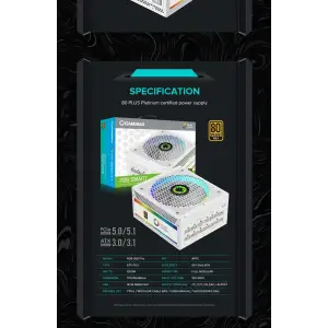 Блок живлення GameMax RGB1050 PRO WH (ATX3.1PCIe5.1) UA