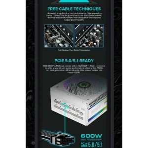 Блок живлення GameMax RGB 850 PRO WH (ATX3.1PCIe5.1) UA
