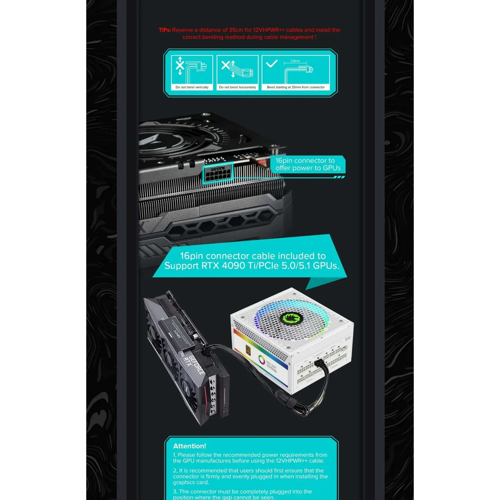 Блок живлення GameMax RGB 850 PRO WH (ATX3.1PCIe5.1) UA