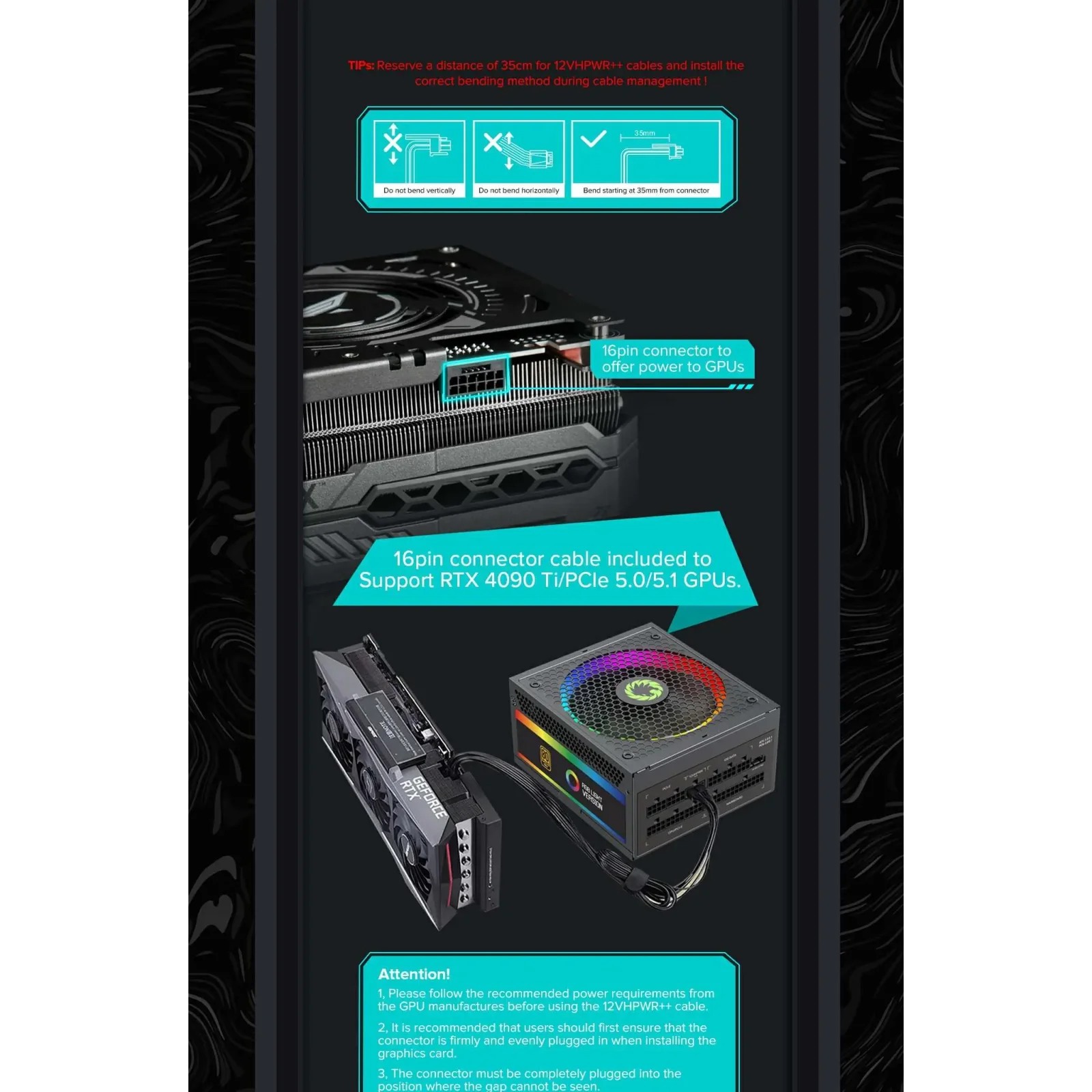 Блок живлення GameMax RGB 850 PRO (ATX3.1 PCIe5.1) UA