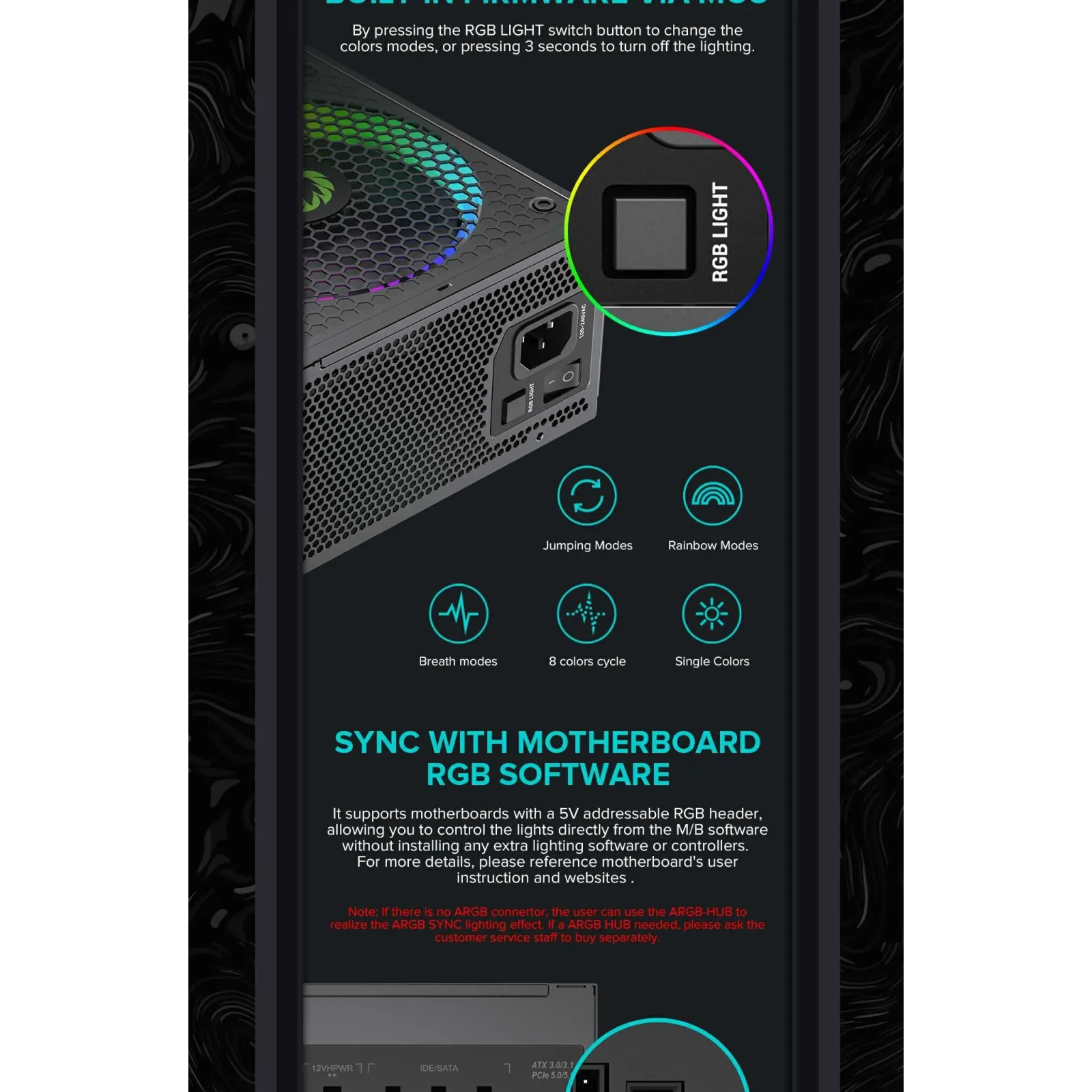 Блок живлення GameMax RGB 850 PRO (ATX3.1 PCIe5.1) UA