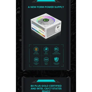 Блок живлення GameMax RGB 750 PRO WH (ATX3.1PCIe5.1) UA