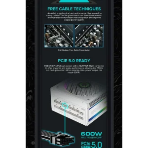 Блок живлення GameMax RGB 750 PRO WH (ATX3.1PCIe5.1) UA