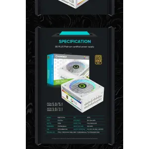 Блок питания GameMax RGB 750 PRO WH (ATX3.1PCIe5.1) UA