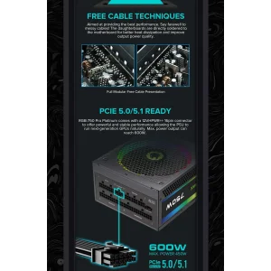 Блок живлення GameMax RGB 750 PRO (ATX3.1 PCIe5.1) UA