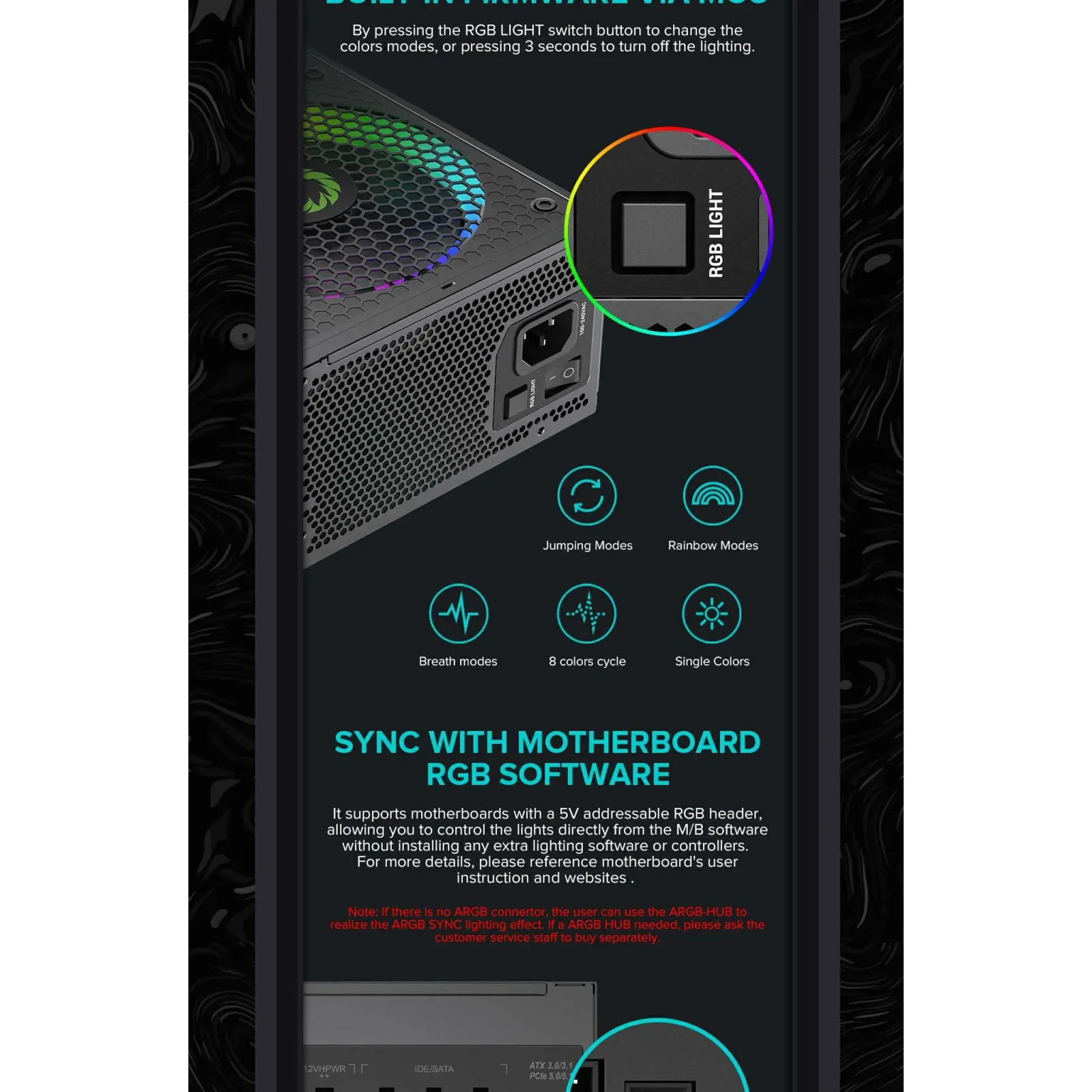 Блок живлення GameMax RGB 750 PRO (ATX3.1 PCIe5.1) UA