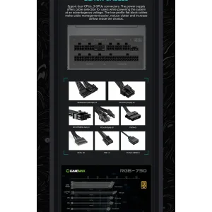 Блок живлення GameMax RGB 750 PRO (ATX3.1 PCIe5.1) UA