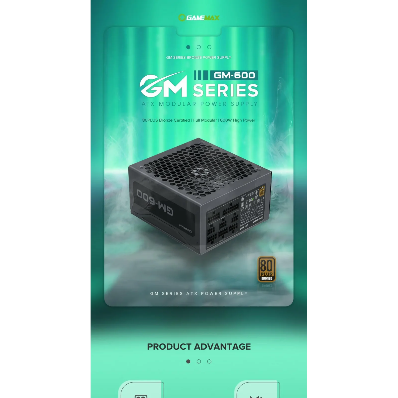 Блок питания GAMEMAX GM-600 Modular UA