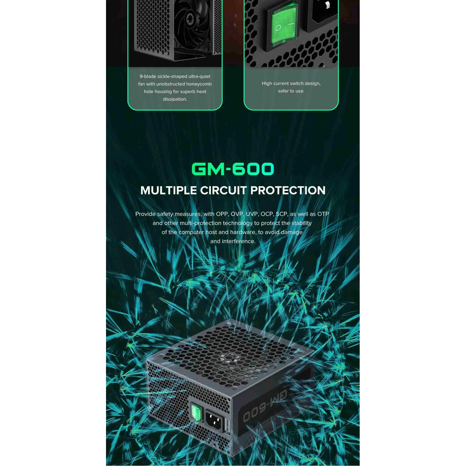 Блок питания GAMEMAX GM-600 Modular UA