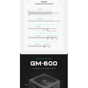 Блок живлення GAMEMAX GM-600 Modular UA