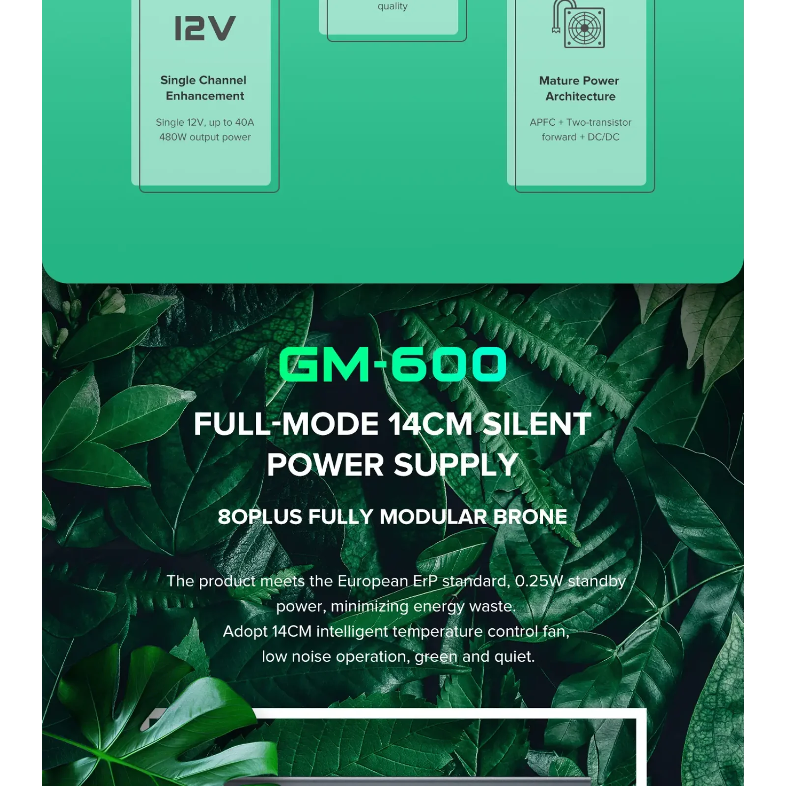 Блок питания GAMEMAX GM-600 Modular UA