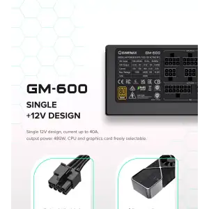 Блок живлення GAMEMAX GM-600 Modular UA