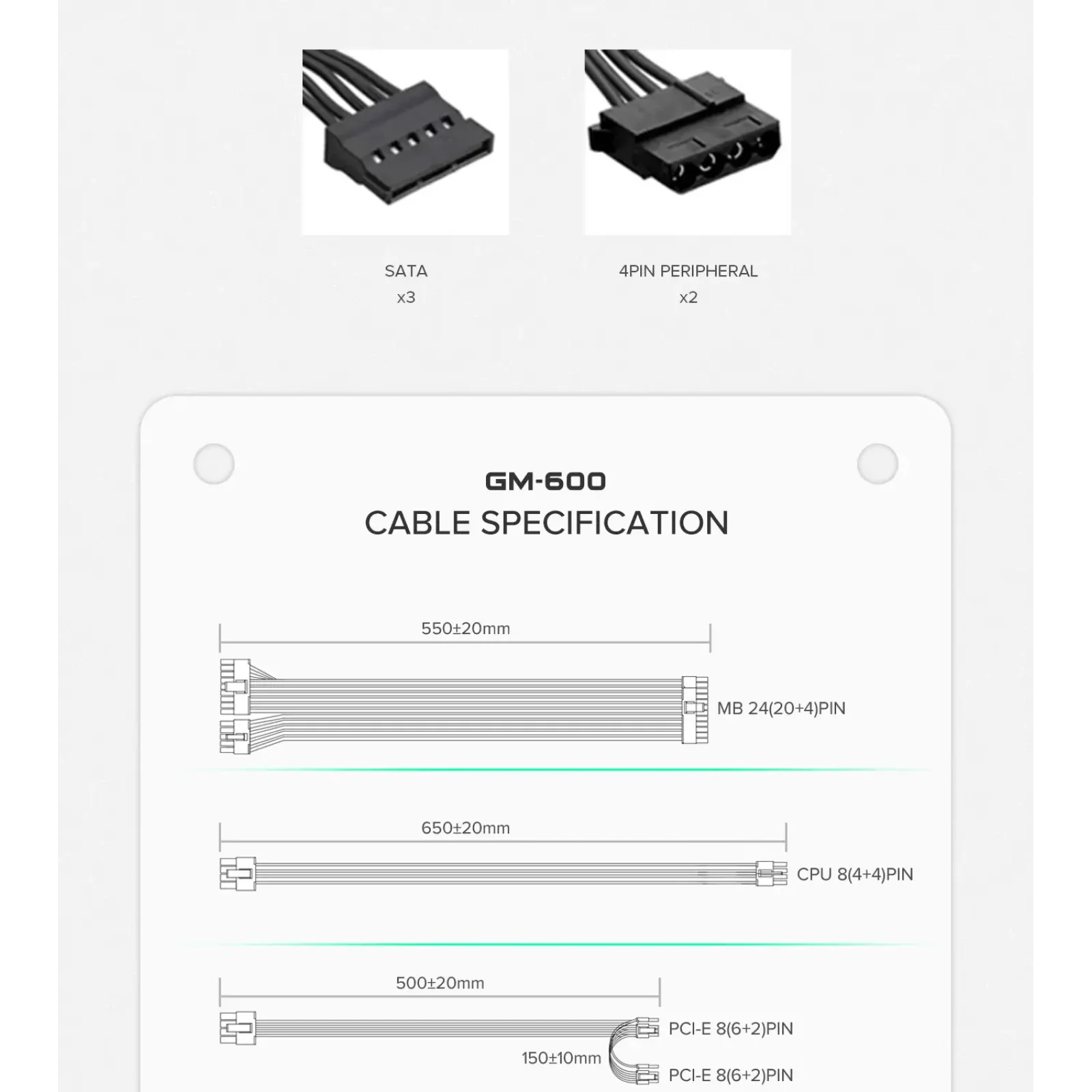 Блок питания GAMEMAX GM-600 Modular UA