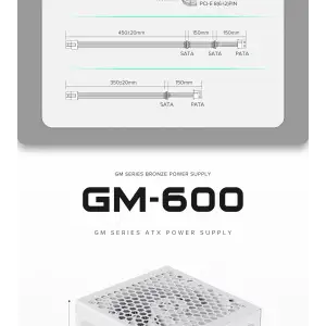 Блок живлення GAMEMAX GM-600 Modular white UA