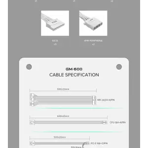 Блок живлення GAMEMAX GM-600 Modular white UA